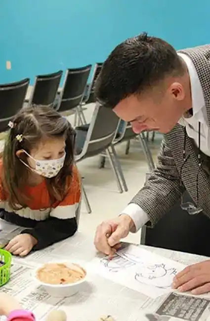 David Allen Haave Showing Kids how to make their own Book Page Waynesville MO Public Library -- David Haave